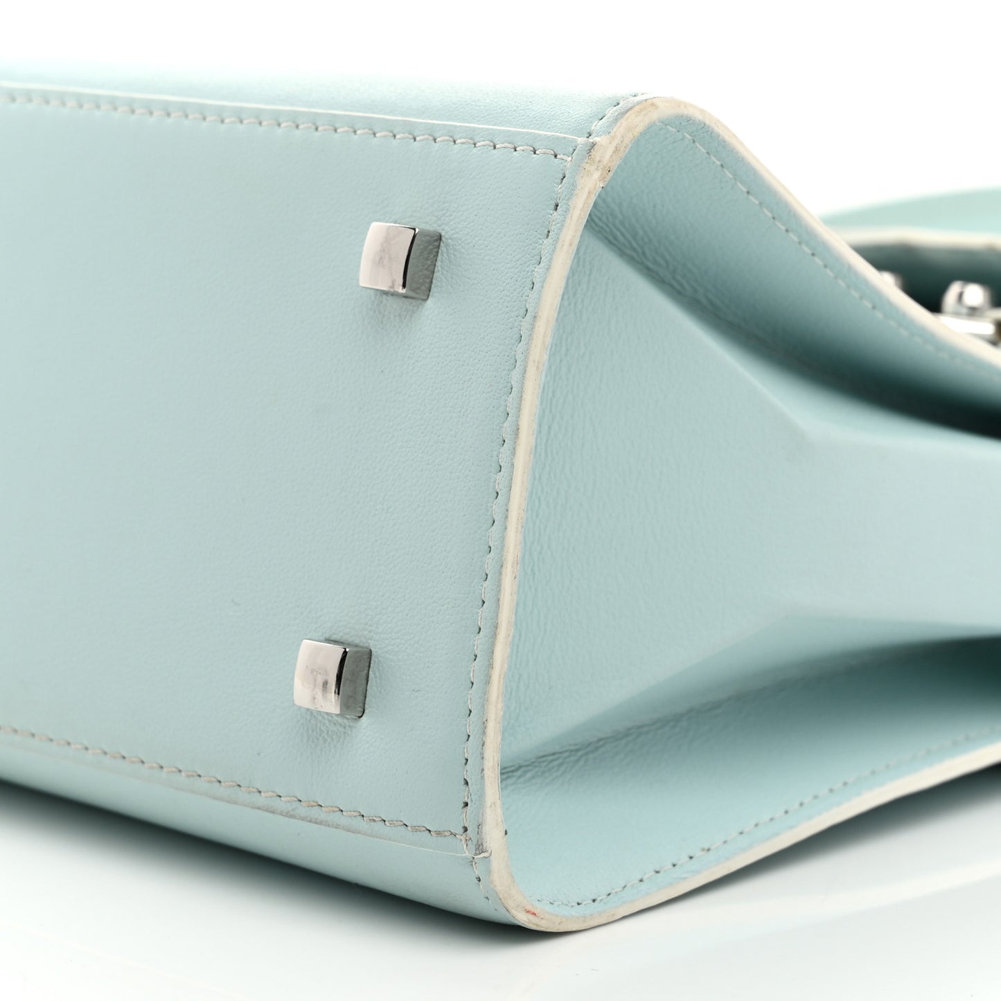 Calfskin CM Tempete Satchel Light Blue