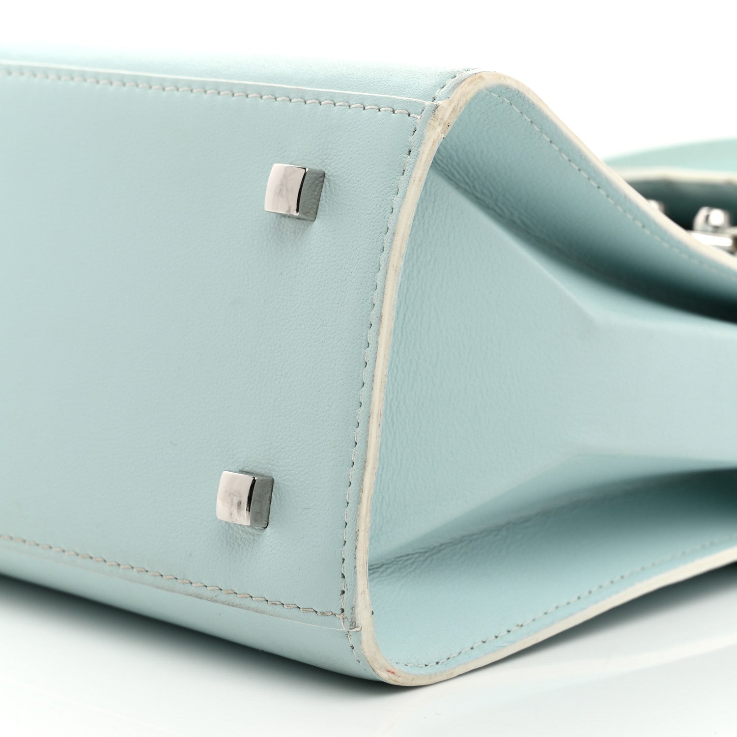 Delvaux Calfskin CM Tempete Satchel Light Blue 10 of 13