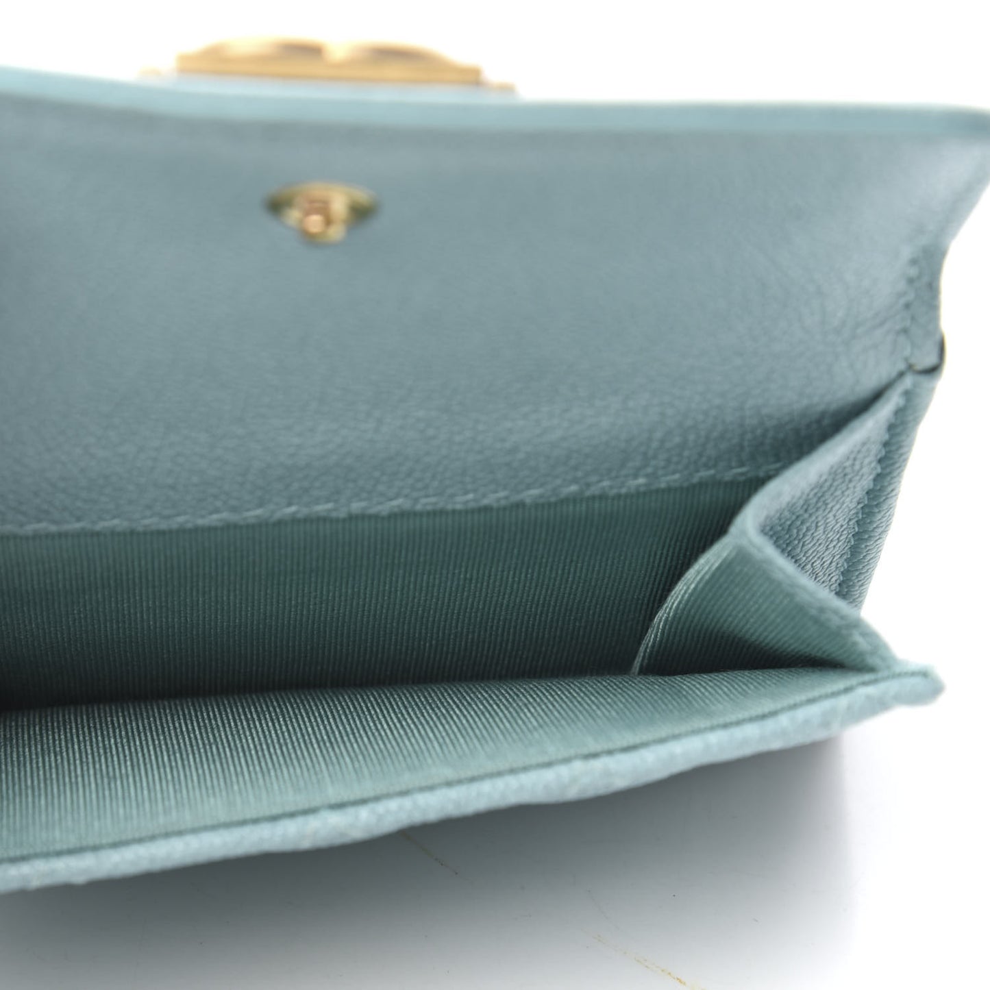Caviar Quilted Small Boy Flap Wallet Light Blue