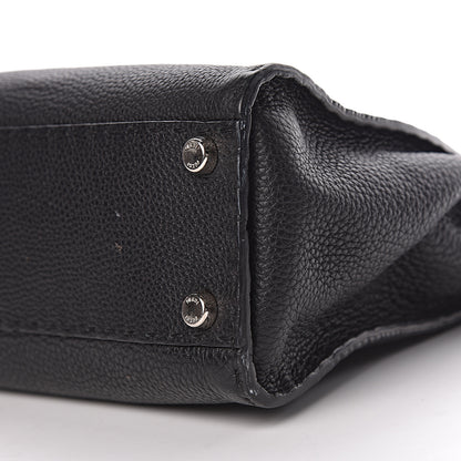 Fendi Cuoio Romano Selleria Bi-Color Medium Peekaboo Iconic Satchel Black Mou 14 of 15