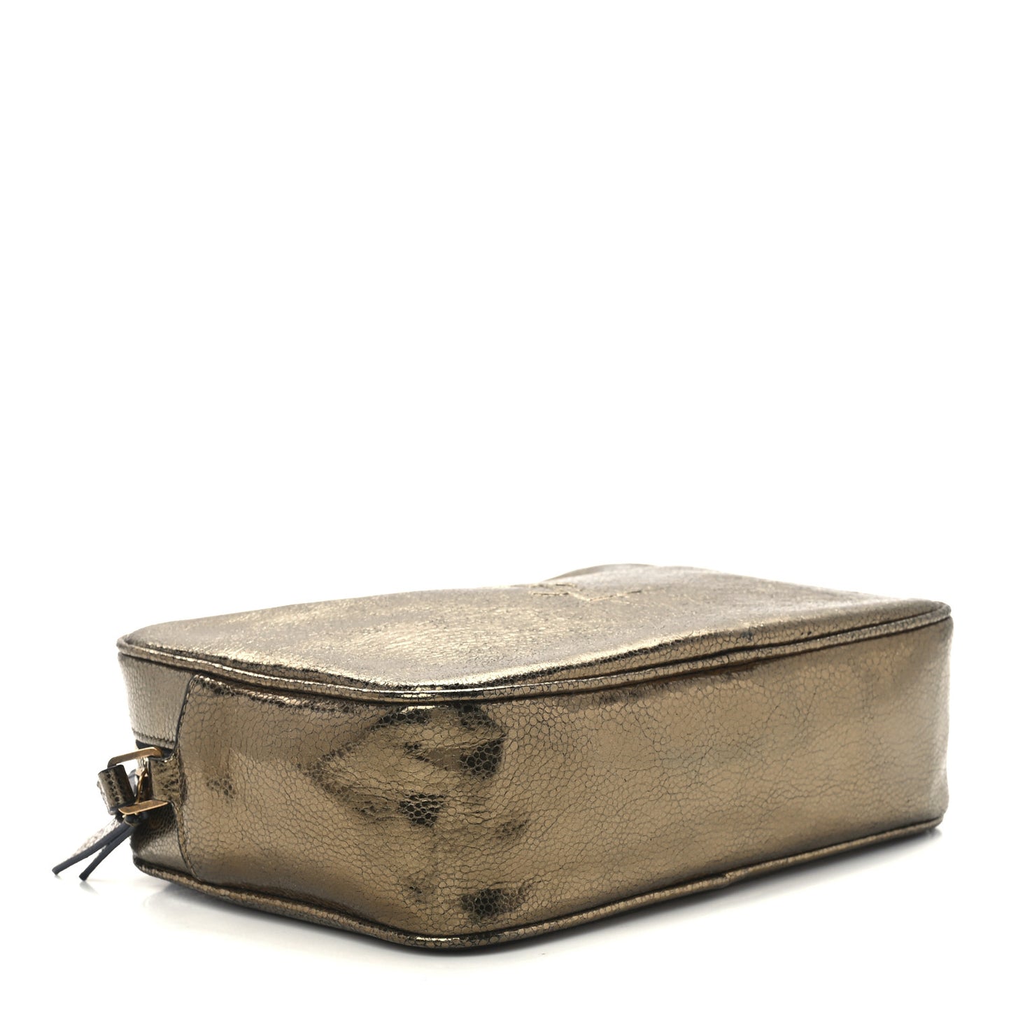 Calfskin Lame Monogram Small Lou Camera Bag Gold Olive