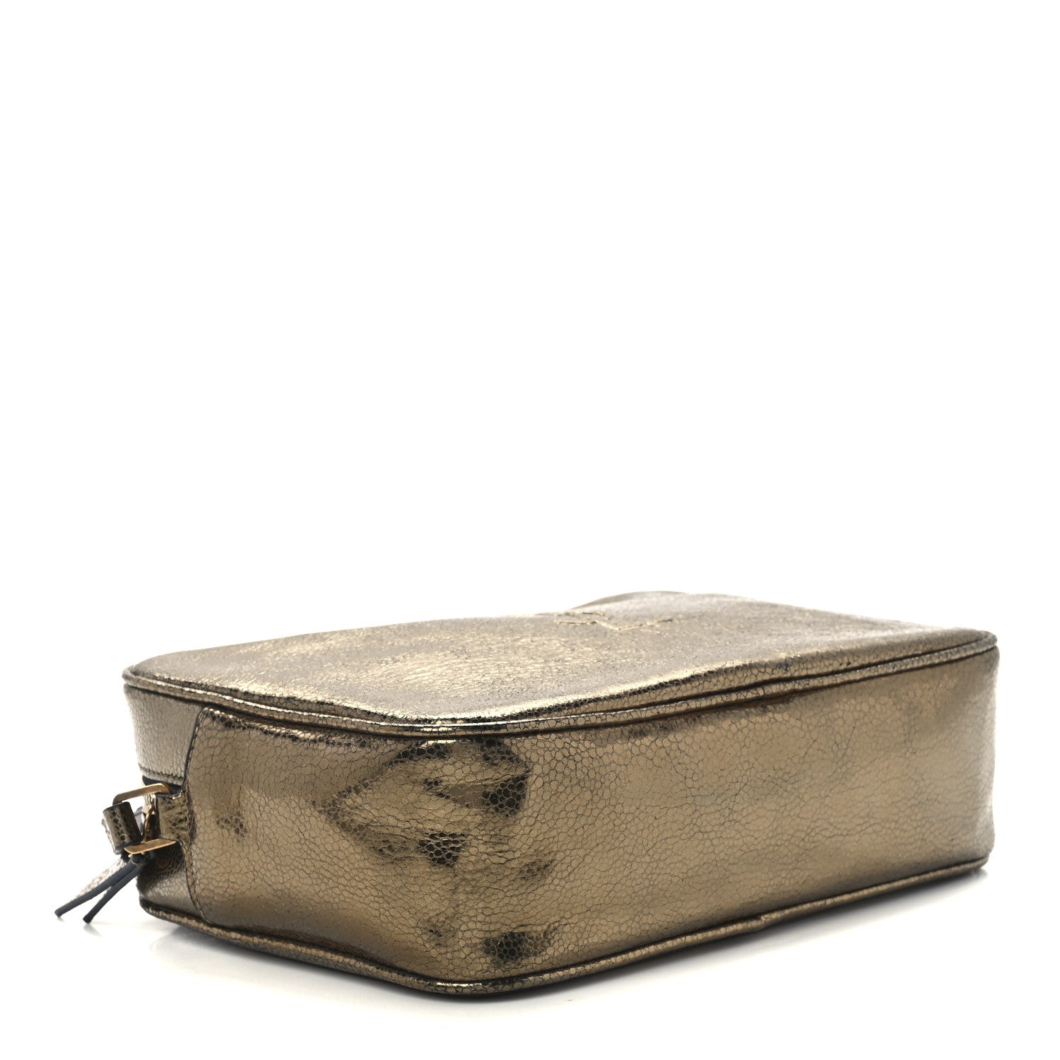Saint Laurent Calfskin Lame Monogram Small Lou Camera Bag Gold Olive 4 of 12