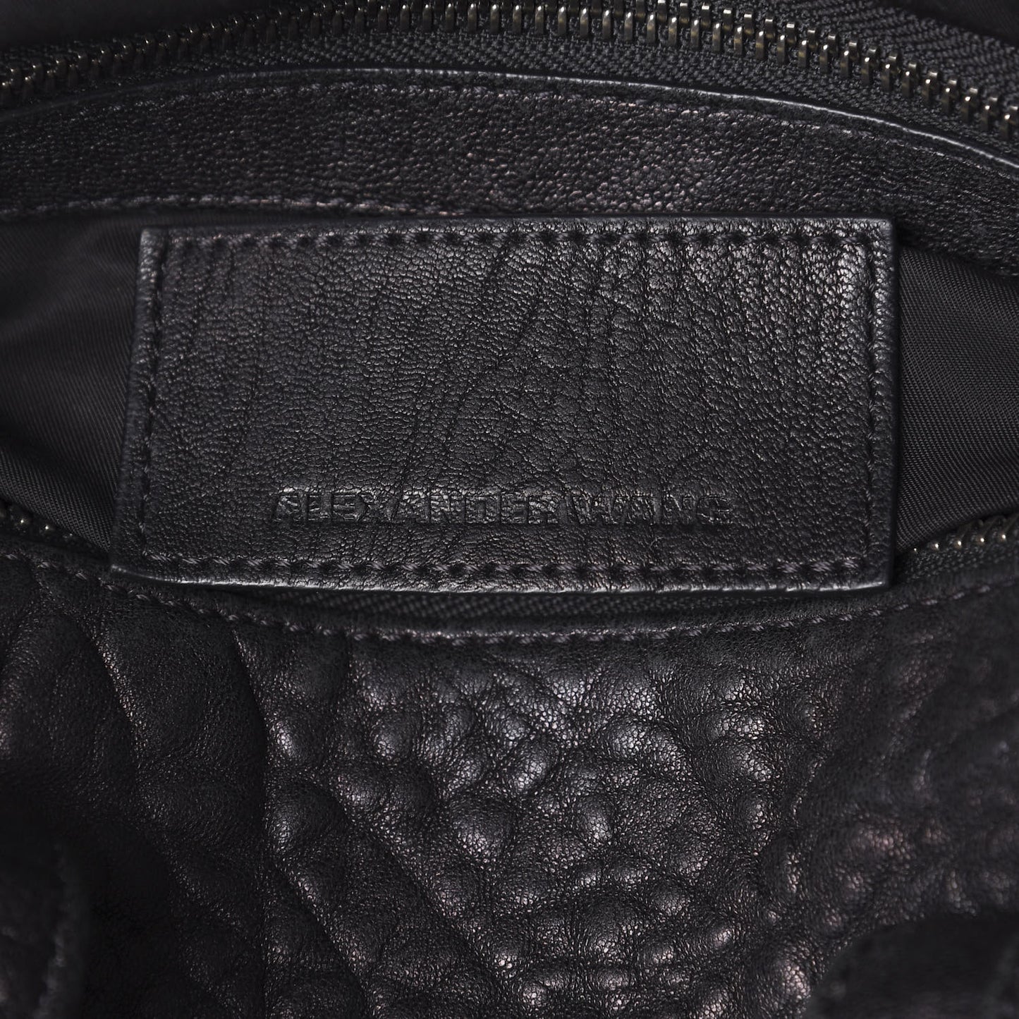 Pebbled Lambskin Rocco Black Silver Hardware