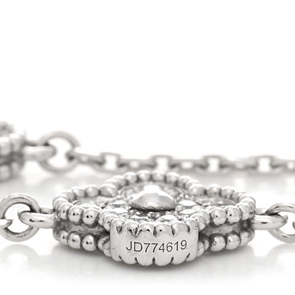 Van Cleef & Arpels 18K White Gold Diamond 6 Motifs Sweet Alhambra Bracelet 4 of 5