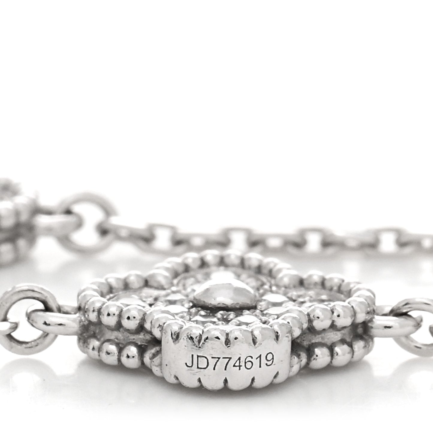 18K White Gold Diamond 6 Motifs Sweet Alhambra Bracelet