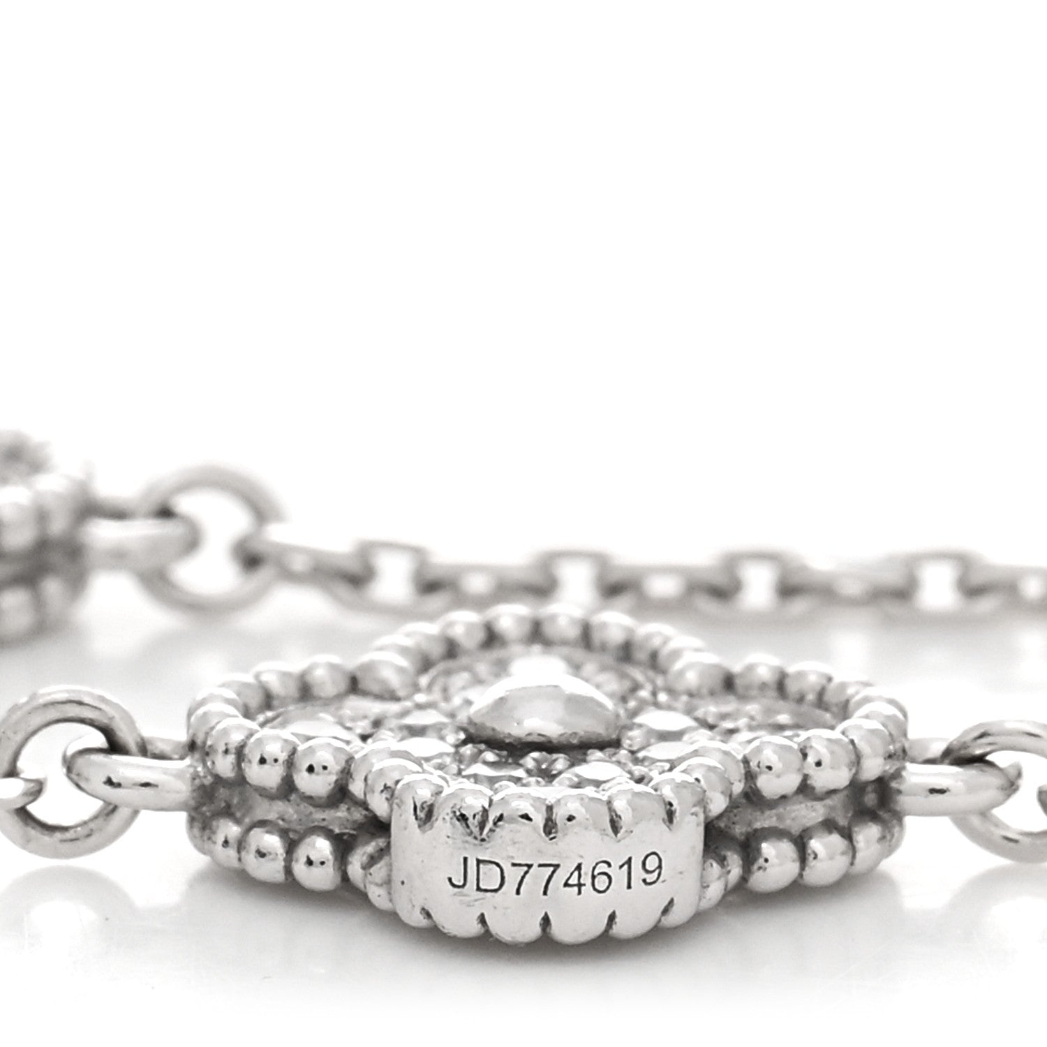 Van Cleef & Arpels 18K White Gold Diamond 6 Motifs Sweet Alhambra Bracelet 4 of 5