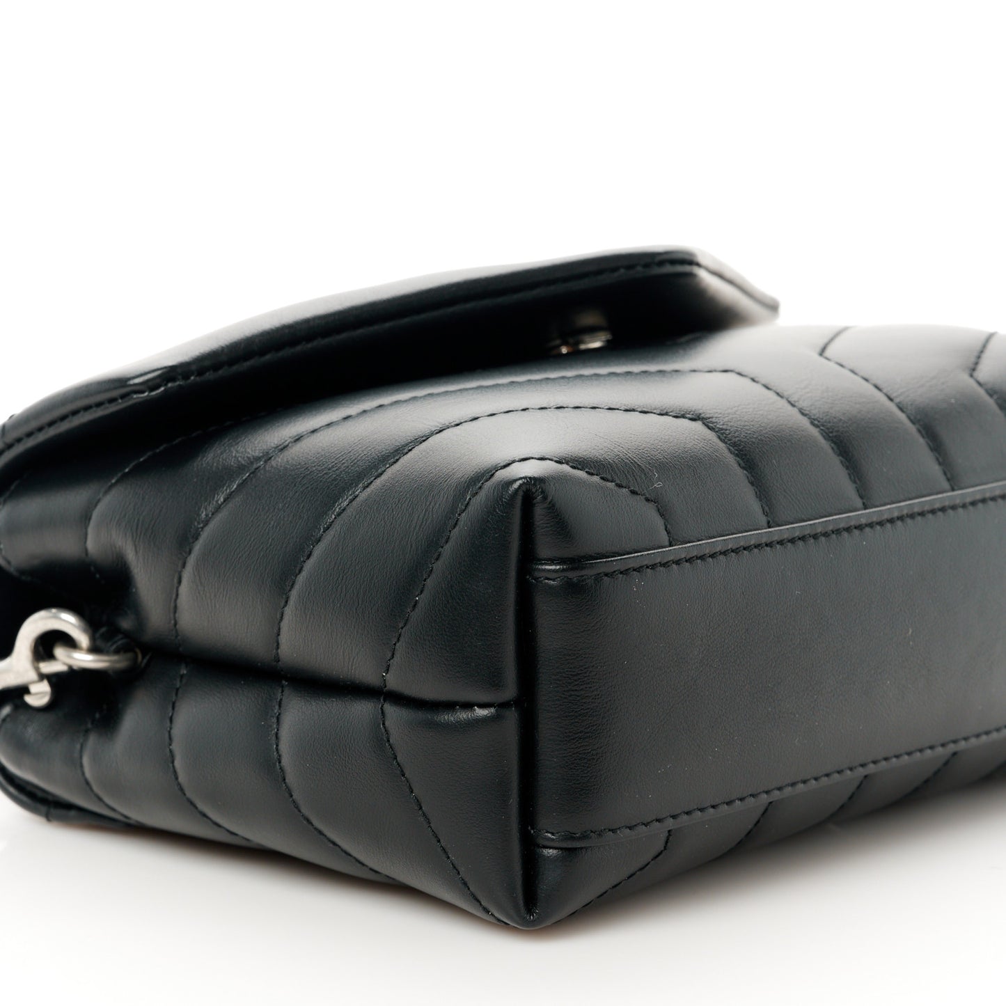 Calfskin Y Quilted Monogram Toy Loulou Crossbody Bag Black