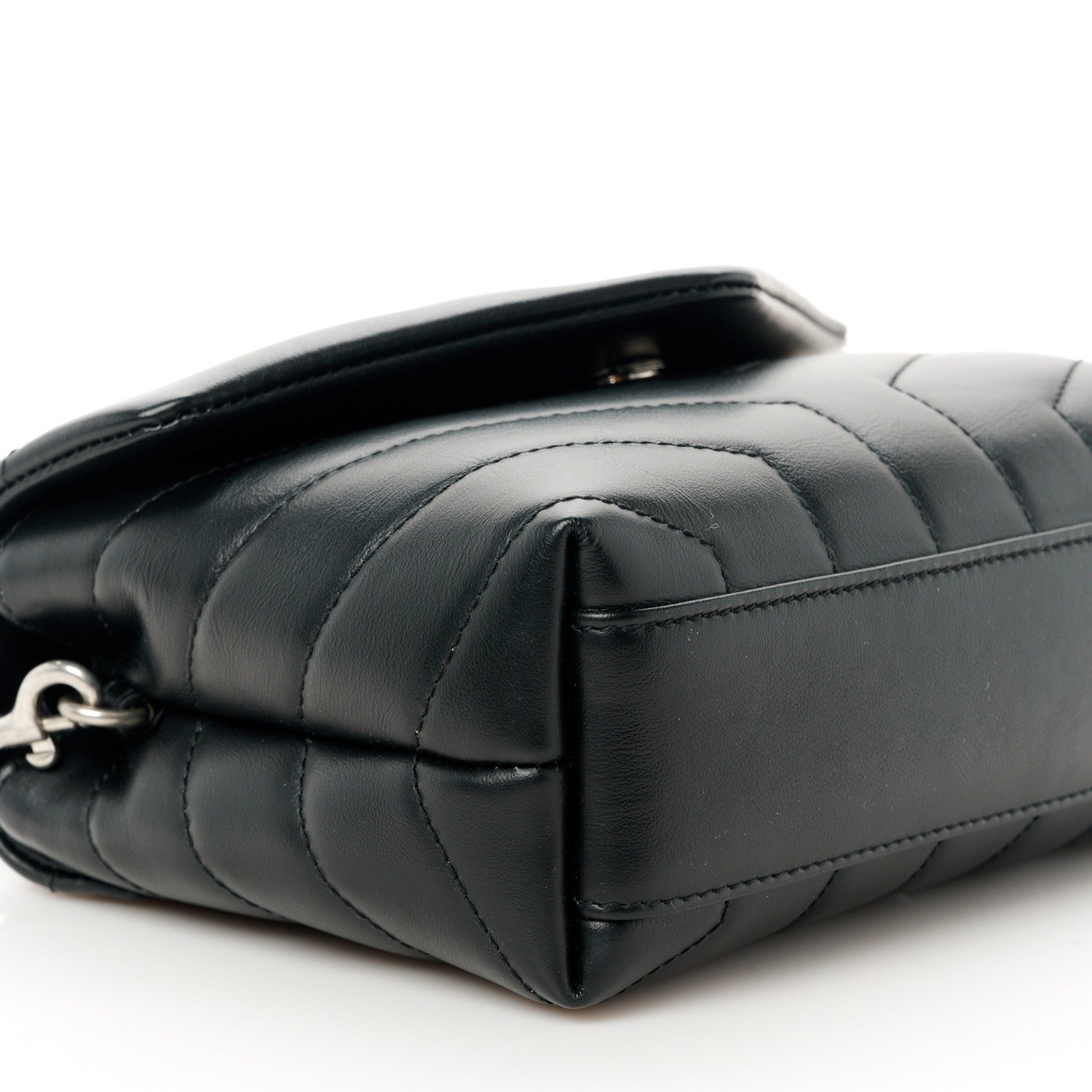 Saint Laurent Calfskin Y Quilted Monogram Toy Loulou Crossbody Bag Black 10 of 12