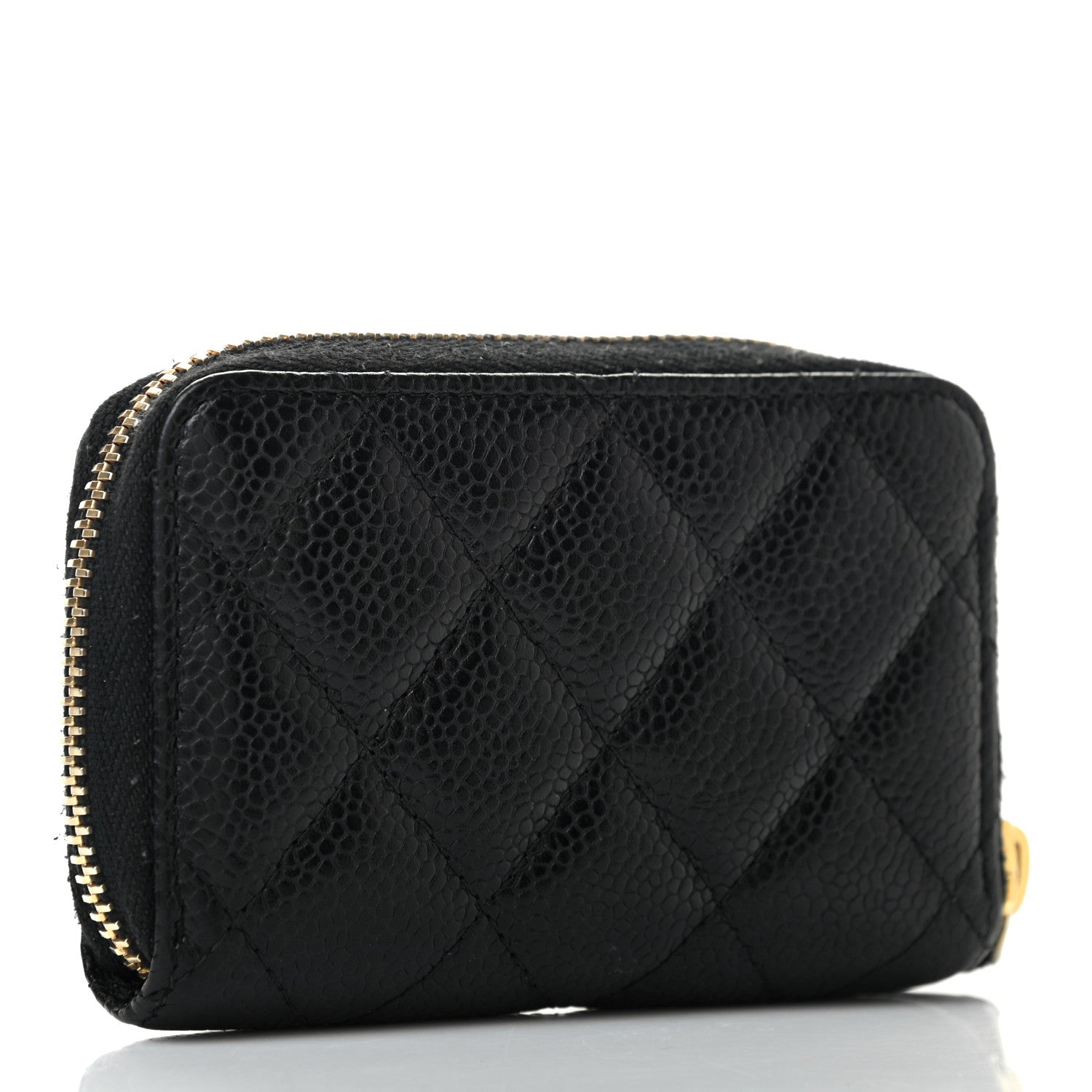 Chanel Caviar Quilted Zip Coin Purse Black 3 of 7