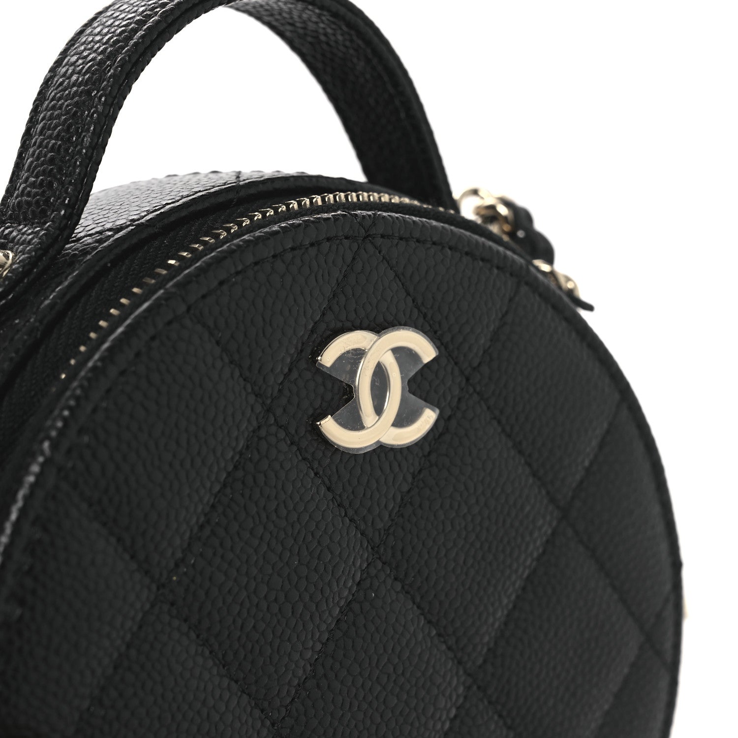 Chanel Caviar Quilted Round Handle With Care Vanity With Chain Black 11 of 12