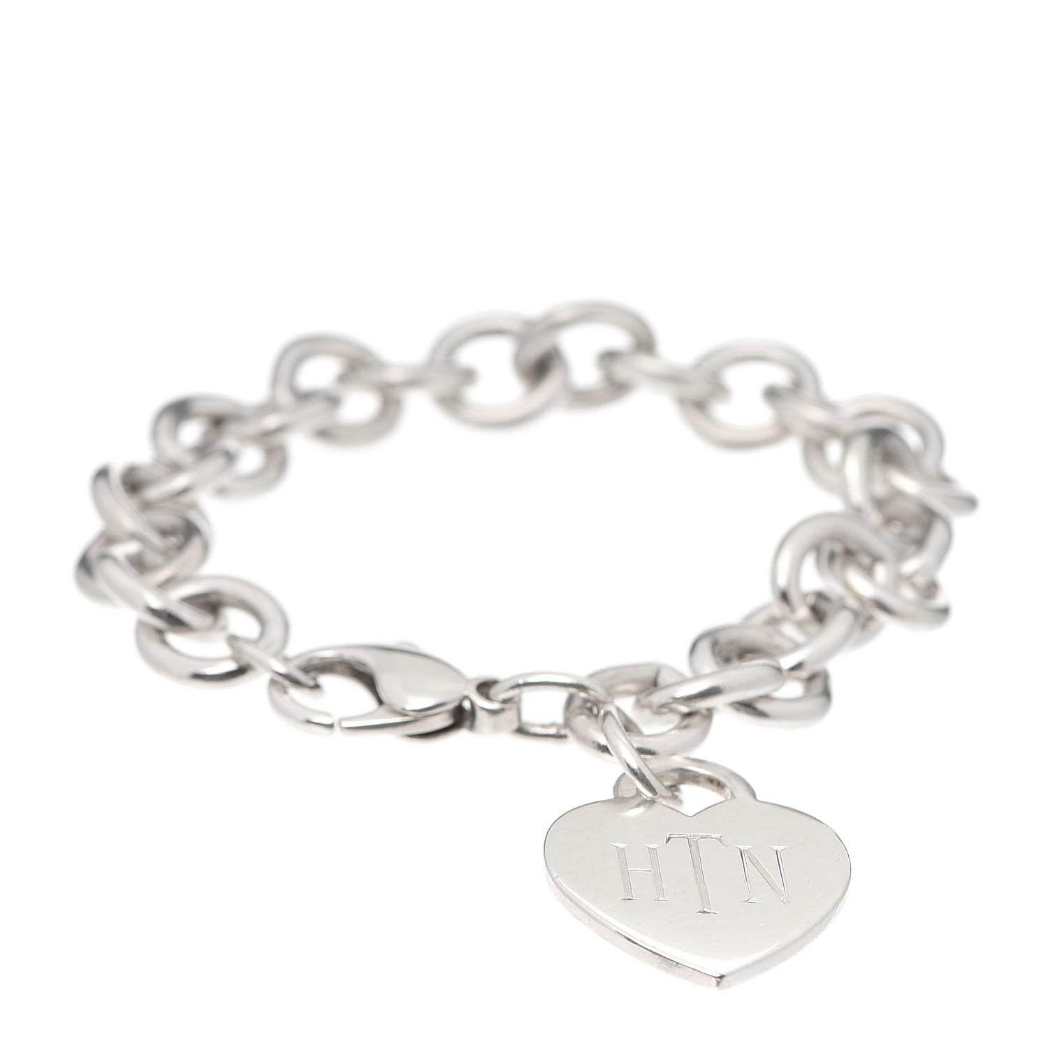 Tiffany Sterling Silver Heart Tag Charm Bracelet 1 of 5