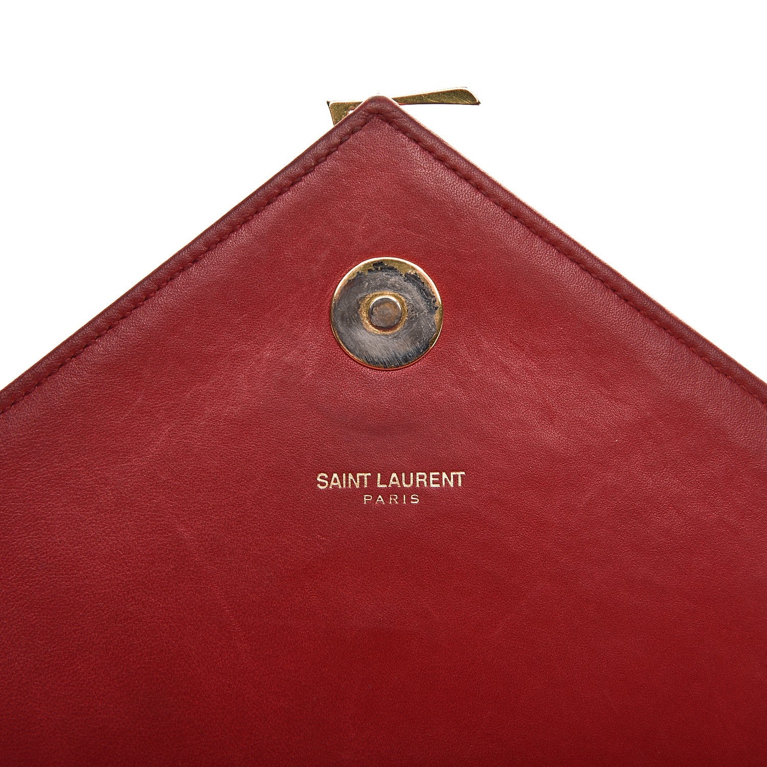 Saint Laurent Lambskin Matelasse Chevron Large Monogram Satchel Red 8 of 18