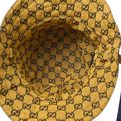 Gucci Monogram Multicolor Reversible Self-Tie Bucket Hat XL Yellow Blue 15 of 15