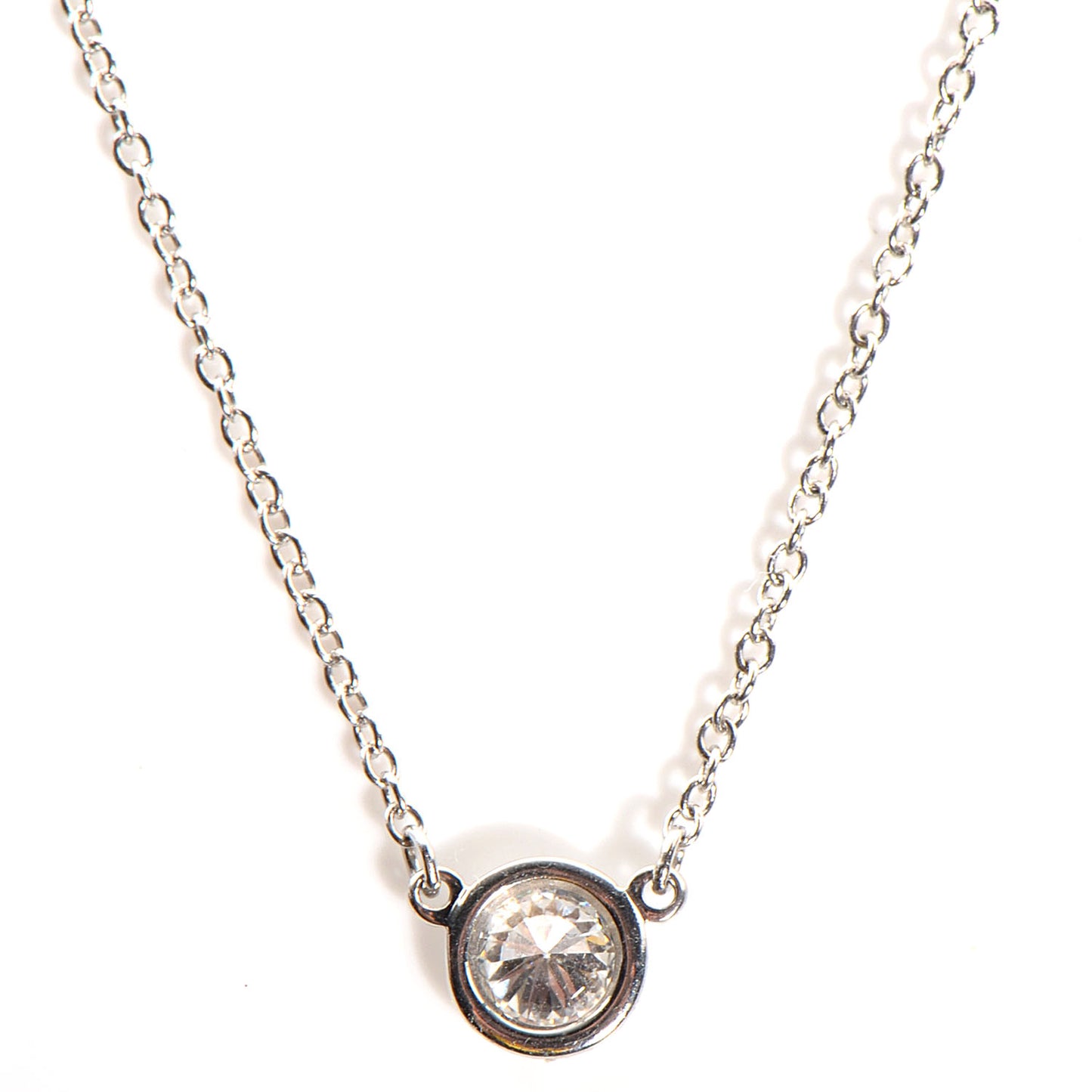 Platinum Diamond .25ct Elsa Peretti Diamonds by the Yard Pendant Necklace