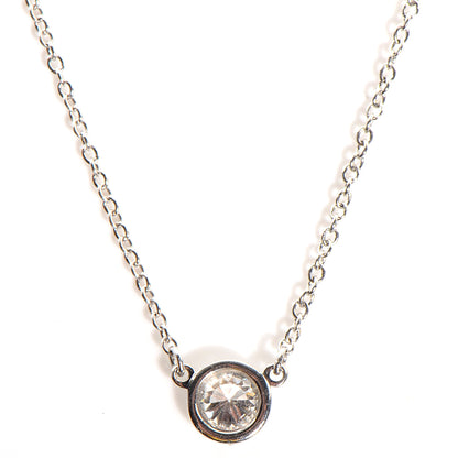 Tiffany Platinum Diamond .25ct Elsa Peretti Diamonds by the Yard Pendant Necklace 1 of 7