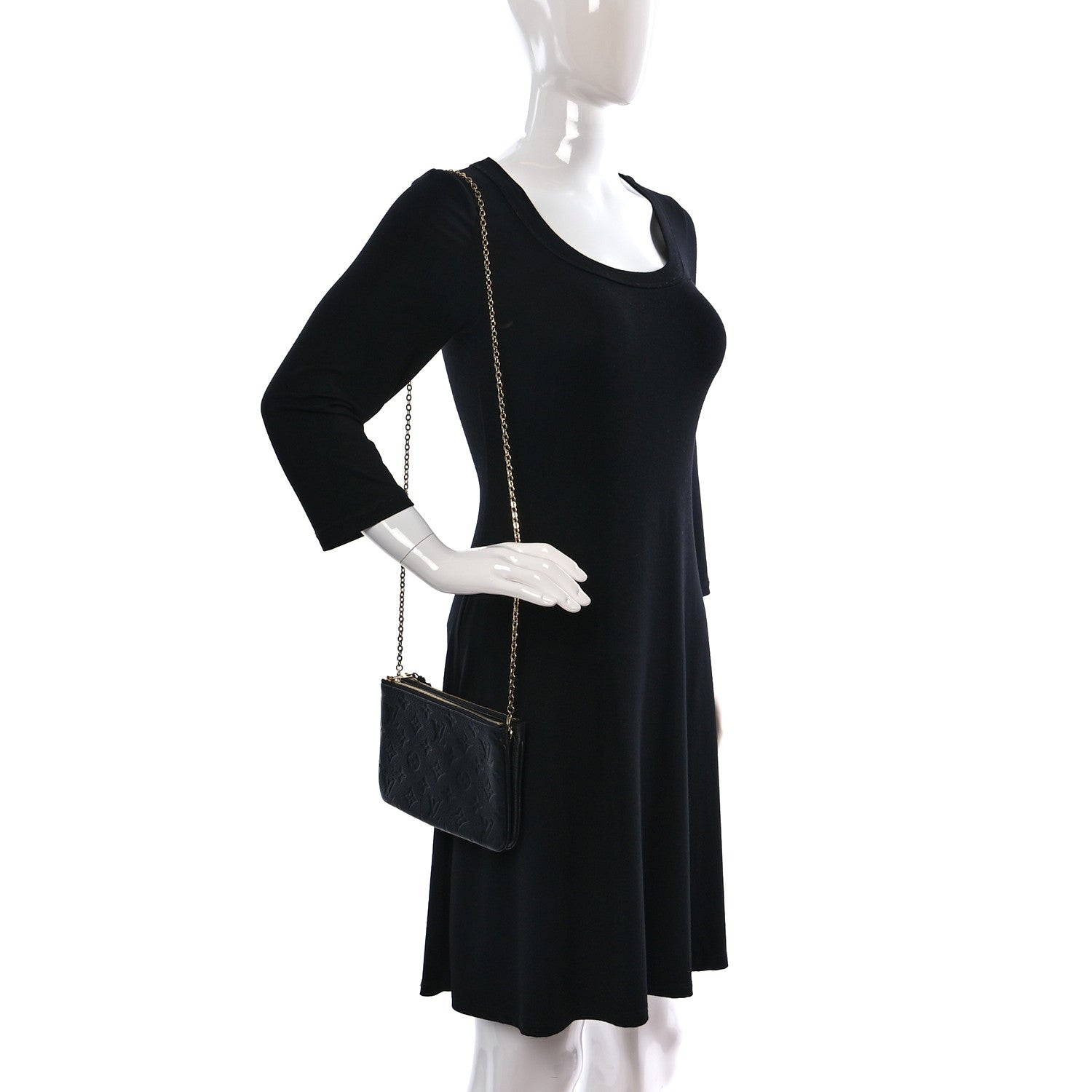 Louis Vuitton Empreinte Double Zip Pochette Black 2 of 11