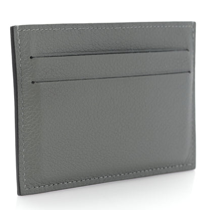 Hermes Evercolor Citizen Twill Card Case Gris Meyer Bleu De France 3 of 9