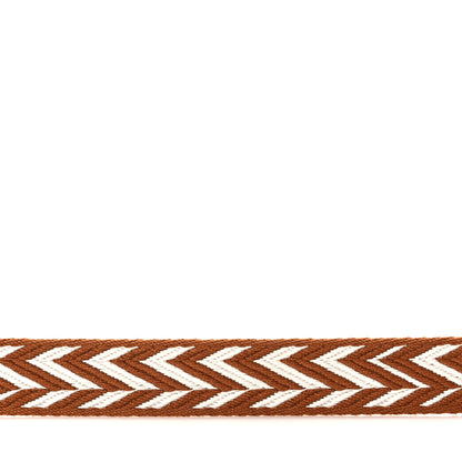 Hermes Toile Swift 25mm Sangle ZigZag Shoulder Strap Gold White 6 of 7