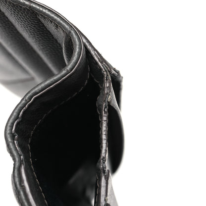 Saint Laurent Grain De Poudre Matelasse Chevron Monogram Compact Tri Fold Wallet Earth 11 of 14