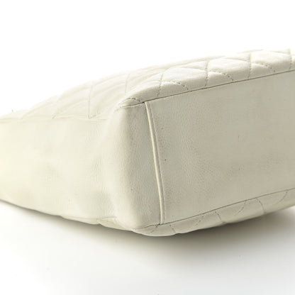 Chanel Caviar Quilted Petit Shopping Tote PST White 6 of 11