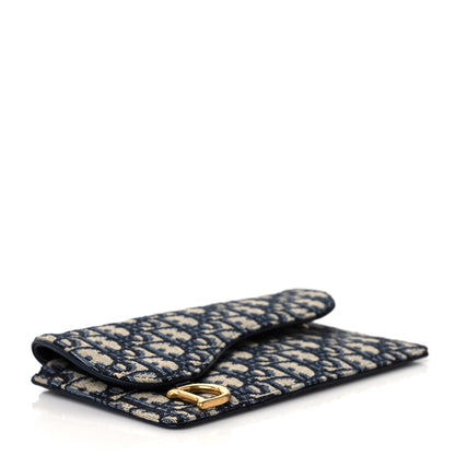 Christian Dior Monogram Saddle Pouch Wallet Blue 4 of 9