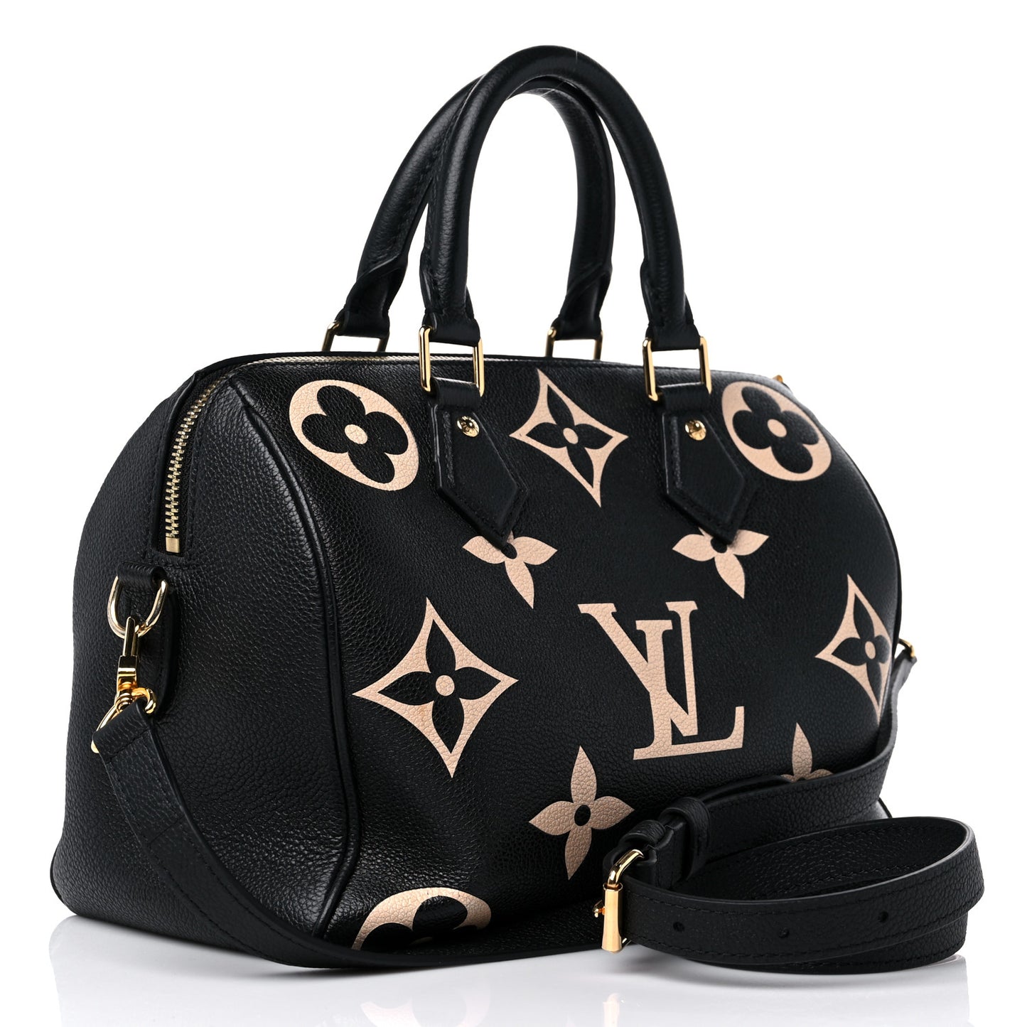 Empreinte Monogram Giant Speedy Bandouliere 25 Black Beige