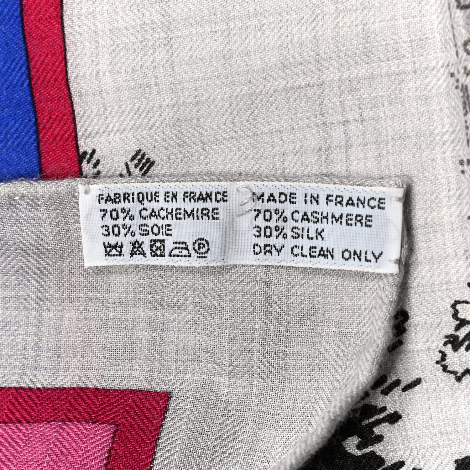 Hermes Cashmere Silk A L'Ombre des Boulevards Shawl 140 Gris Clair Vert Bleu 3 of 6
