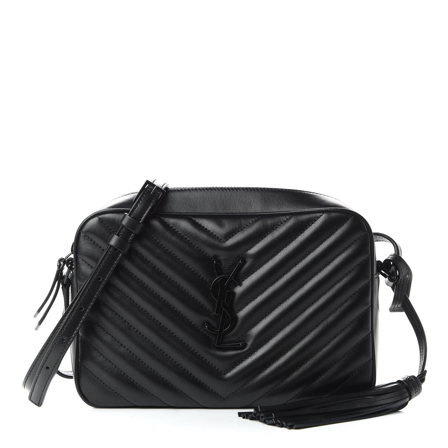Calfskin Matelasse Monogram Lou Camera Bag Black