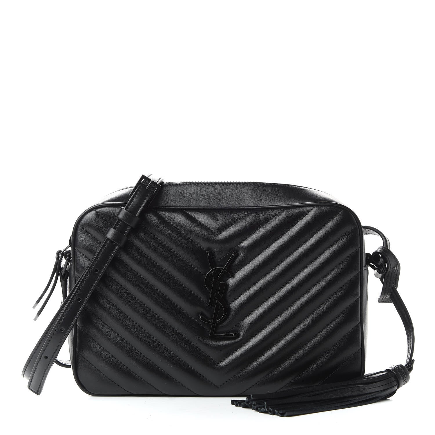 Saint Laurent Calfskin Matelasse Monogram Lou Camera Bag Black 1 of 9