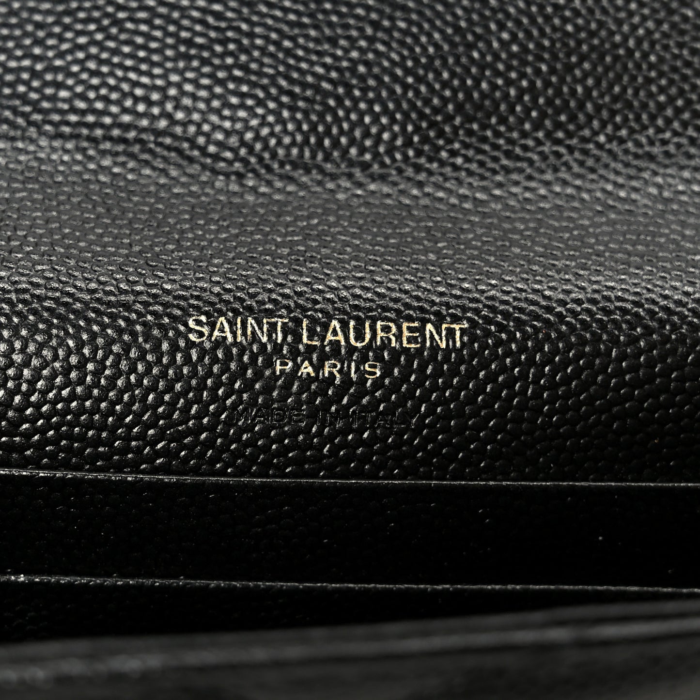Grain De Poudre Matelasse Chevron Small Monogram Envelope Wallet Black