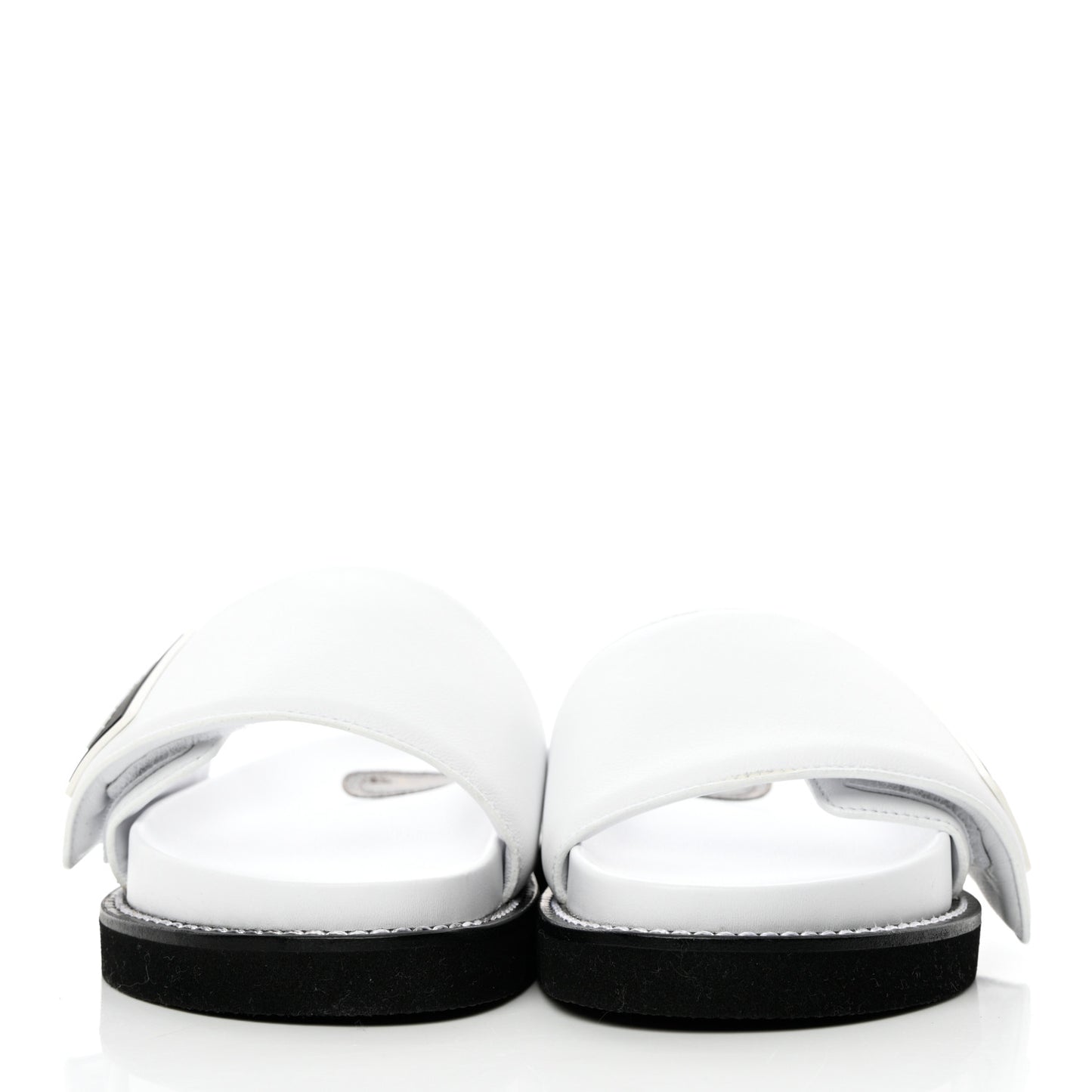 Calfskin Sunset Flat Mule Sandals 37 White