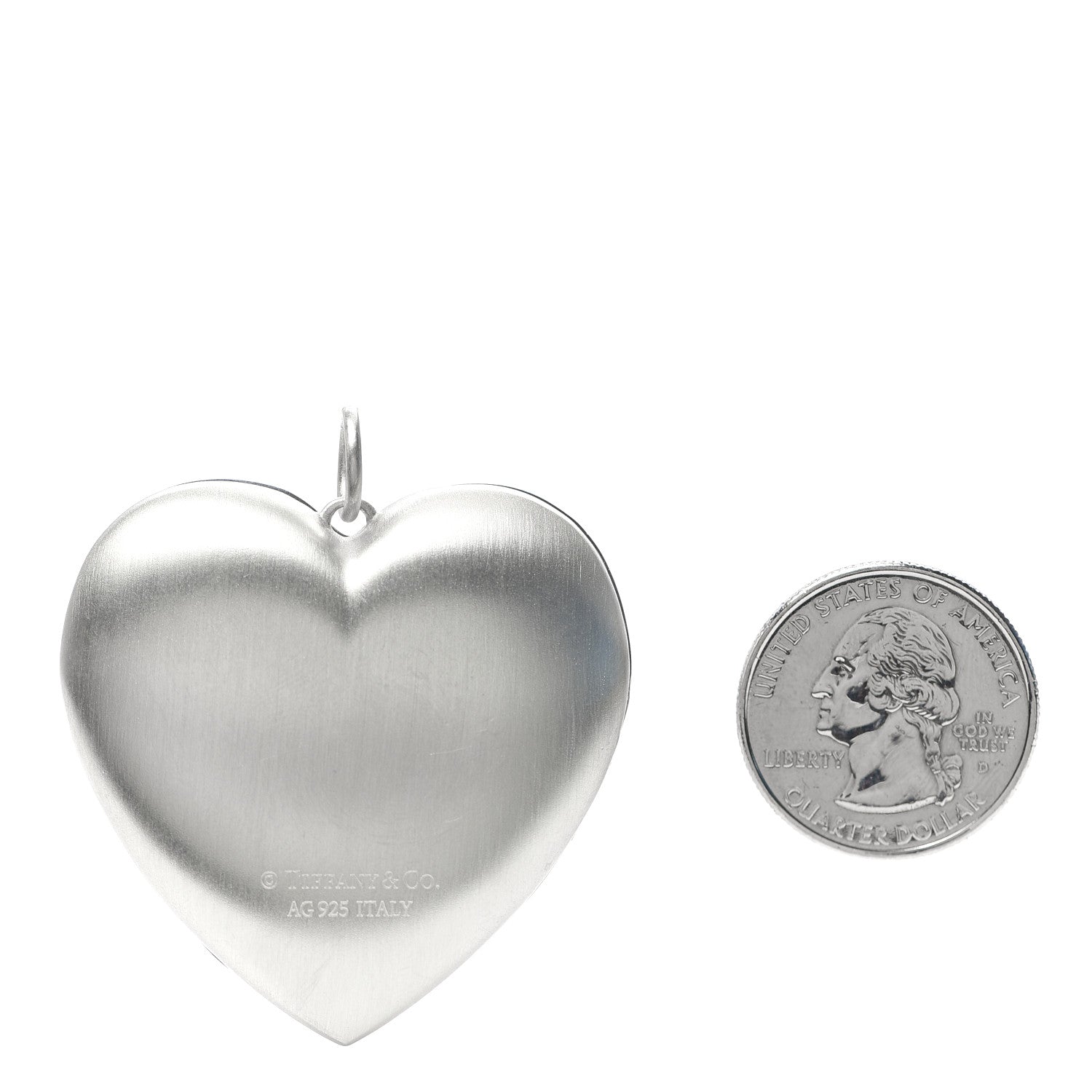 Tiffany Sterling Silver Large Ziegfeld Daisy Heart Locket Pendant 2 of 5