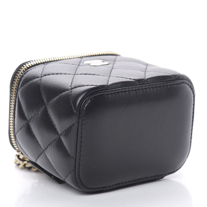 Chanel Lambskin Quilted Mini Vanity Case With Chain Black 4 of 11