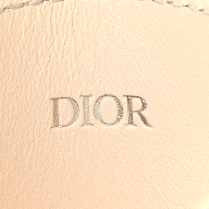 Christian Dior Calfskin CD Diamond Canvas Card Holder Natural 6 of 7