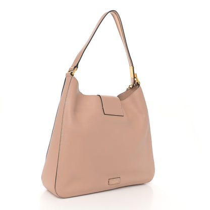 Valentino Garavani Grainy Calfskin Vsling Hobo Bag Orange Red 3 of 12