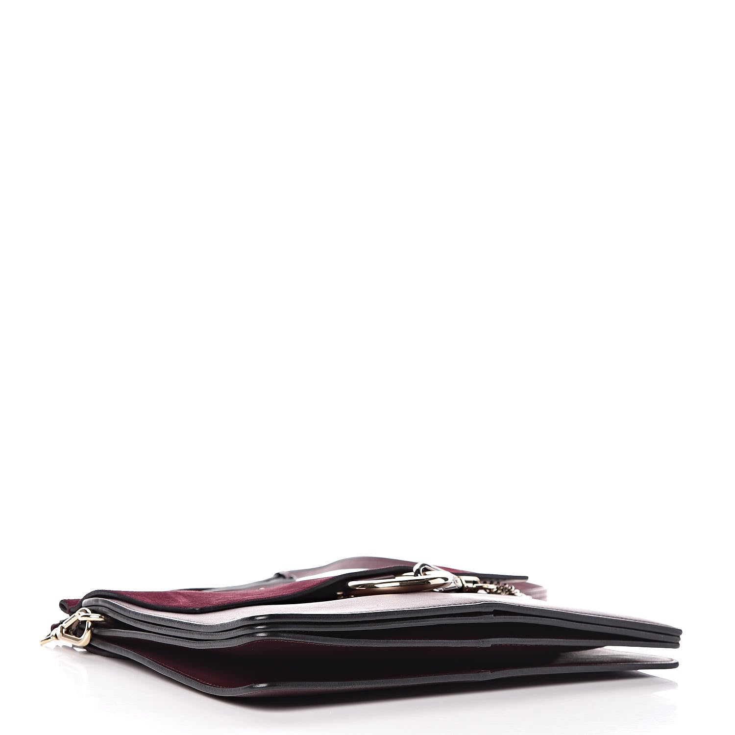 Chloe Suede Calfskin Medium Faye Shoulder Bag Dark Purple 4 of 17