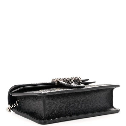 Gucci Jacquard Black Denim GG Monogram Super Mini Dionysus Shoulder Bag Black Ivory 4 of 9