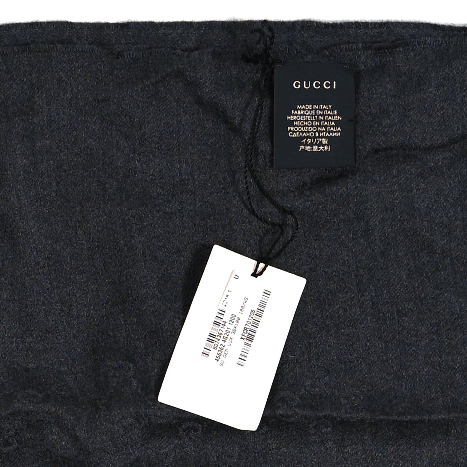 Gucci Cashmere GG Monogram Gem Lux Scarf Black 4 of 4