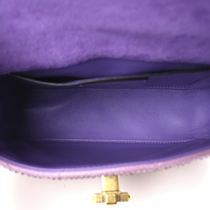 Valentino Garavani Crystal Suede Small Roman Stud Shoulder Bag Light Amethyst Glicine 5 of 10