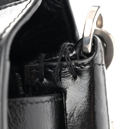 Saint Laurent Cracked Shiny Calfskin Souple 36H Sac De Jour Duffle Black 10 of 10