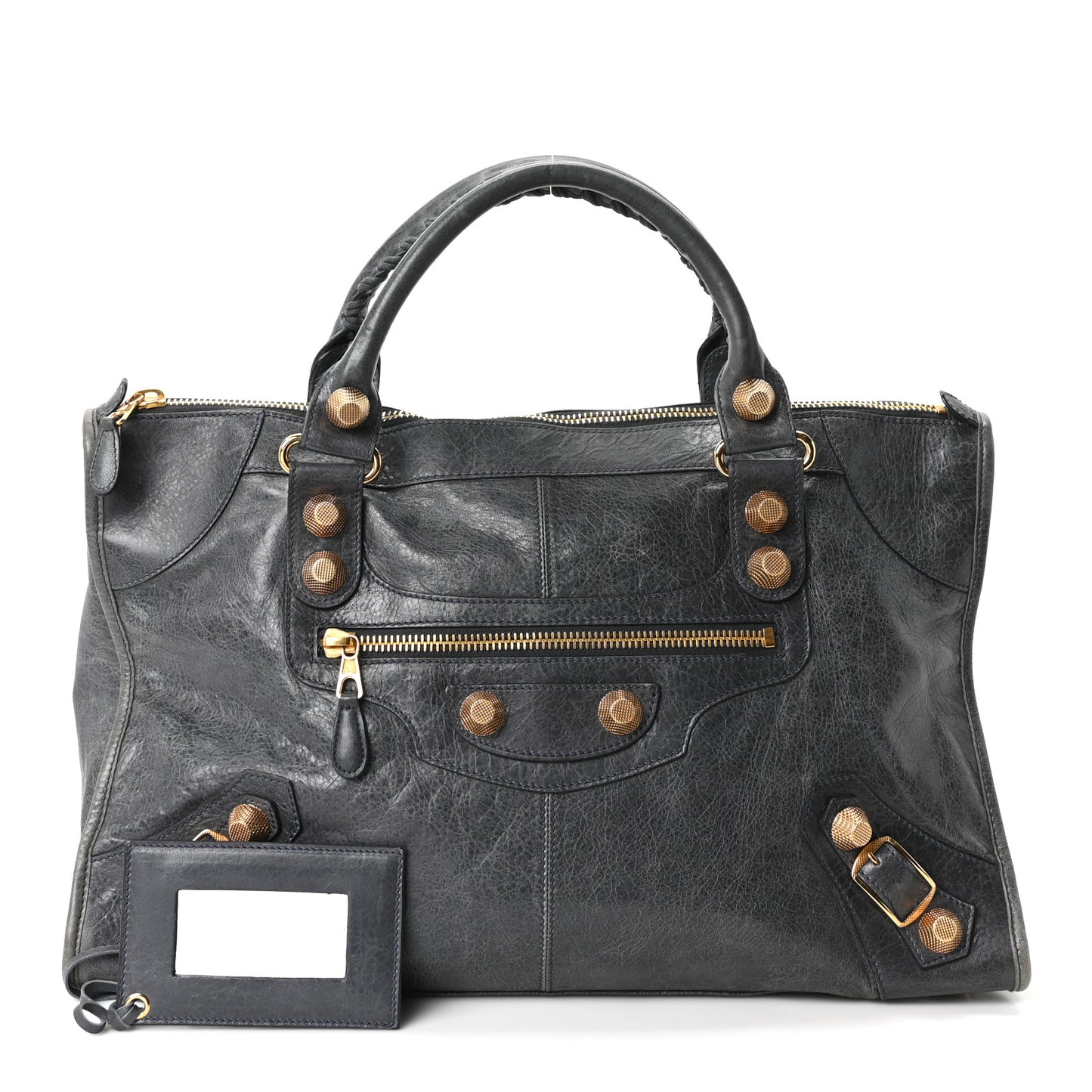 Agneau Giant 21 Gold Hardware Work Bleu Glacier