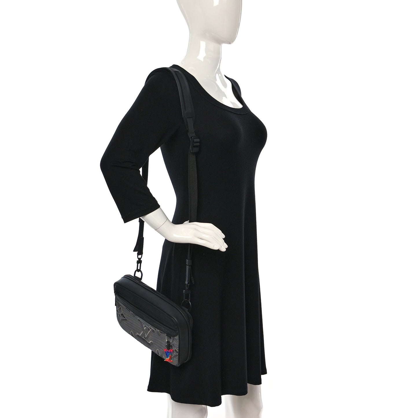 Calfskin Monogram 2054 Capsule Expandable Messenger Grey Black