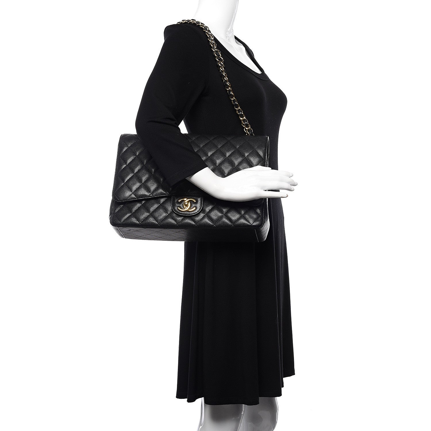 Chanel Caviar Quilted Maxi Double Flap Black 2 of 18