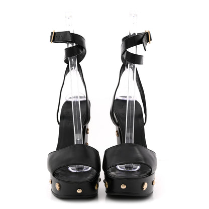 Chanel Calfskin Studded Platform Pumps 40.5 Black 3 of 11