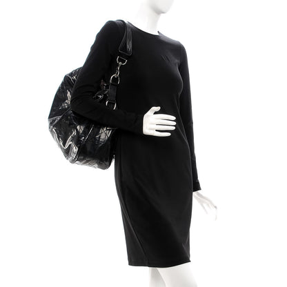Christian Dior Vinyl Cannage Drawstring Tote Black 2 of 13