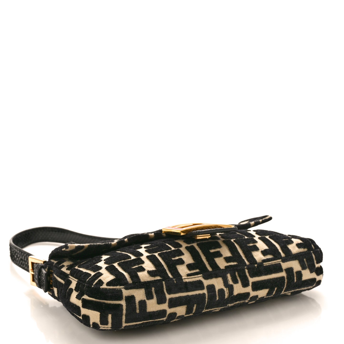 Velvet Snakeskin FF Baguette Black White