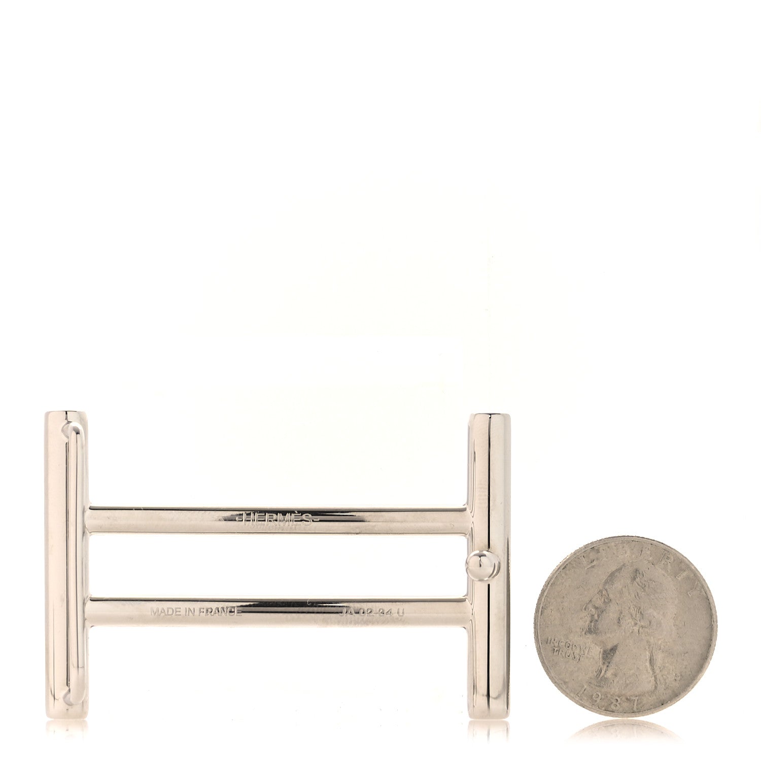 Hermes Palladium 32mm Rider Belt Buckle 2 of 3