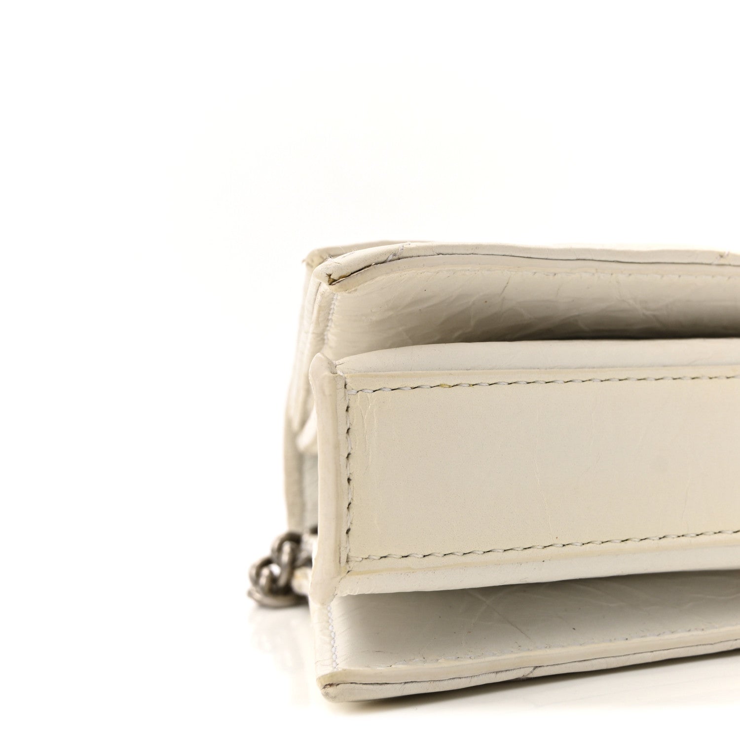 Balenciaga Crushed Calfskin Quilted XS Crush Chain Bag  Optic White 8 of 9