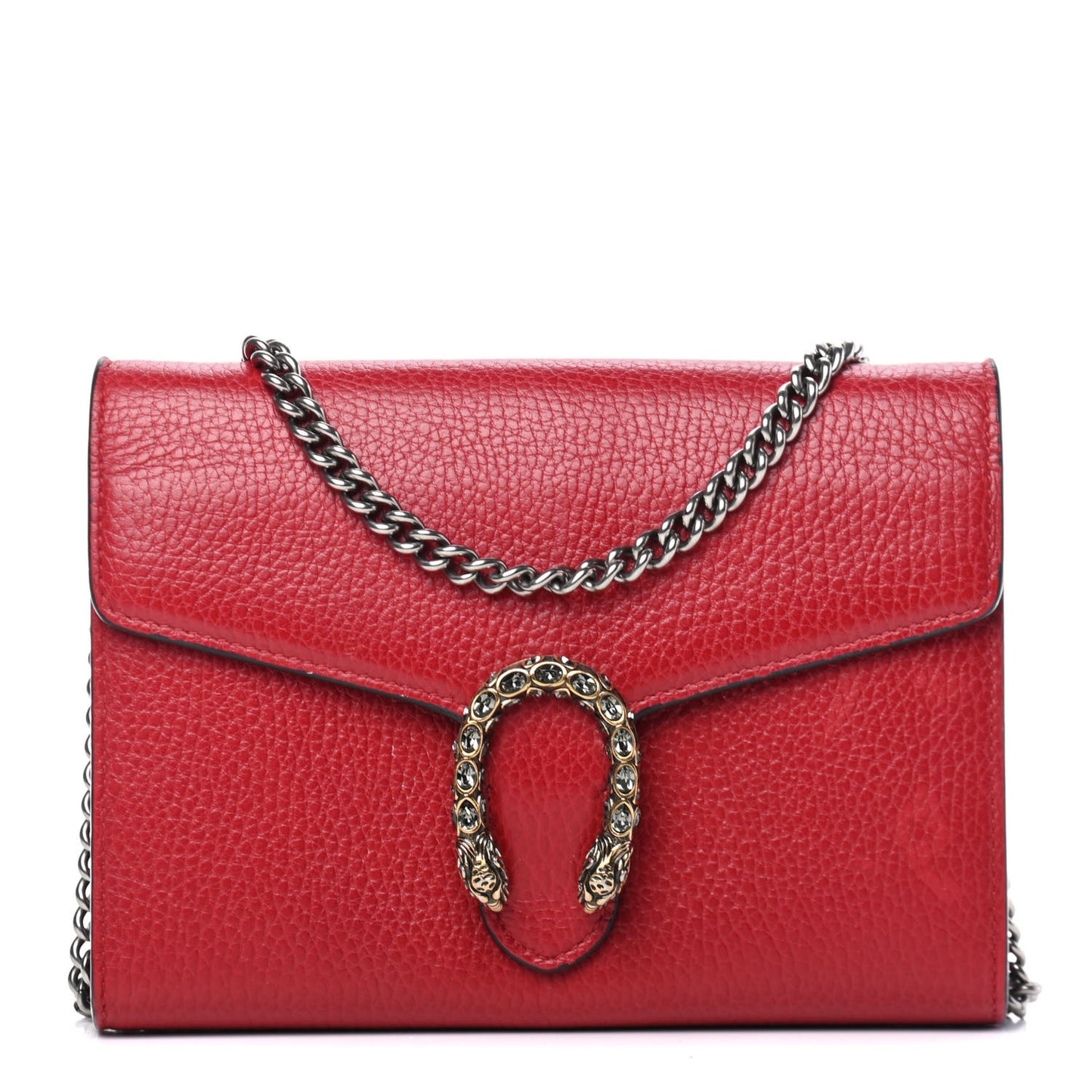 Calfskin Mini Dionysus Chain Wallet Hibiscus Red