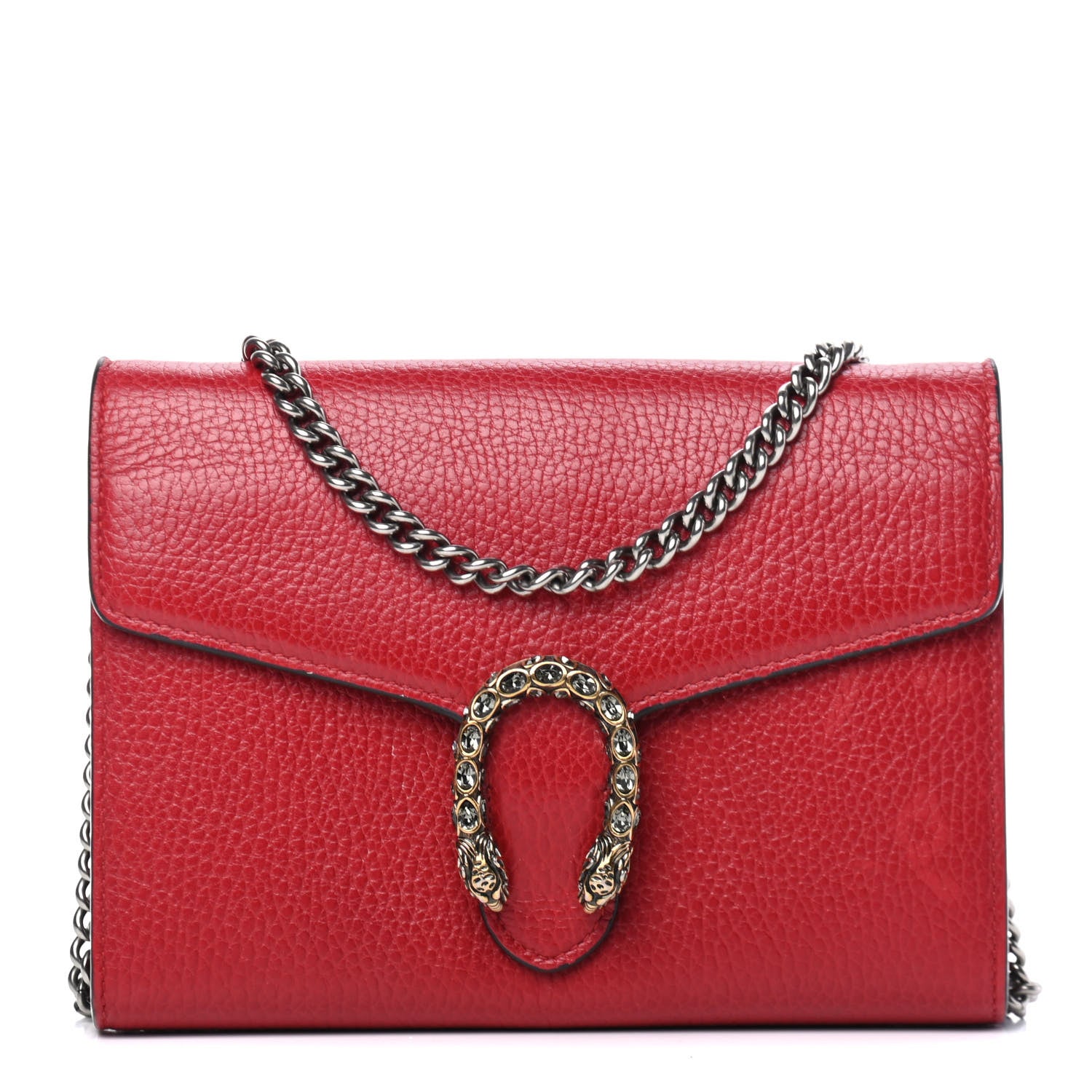 Gucci Calfskin Mini Dionysus Chain Wallet Hibiscus Red 1 of 4